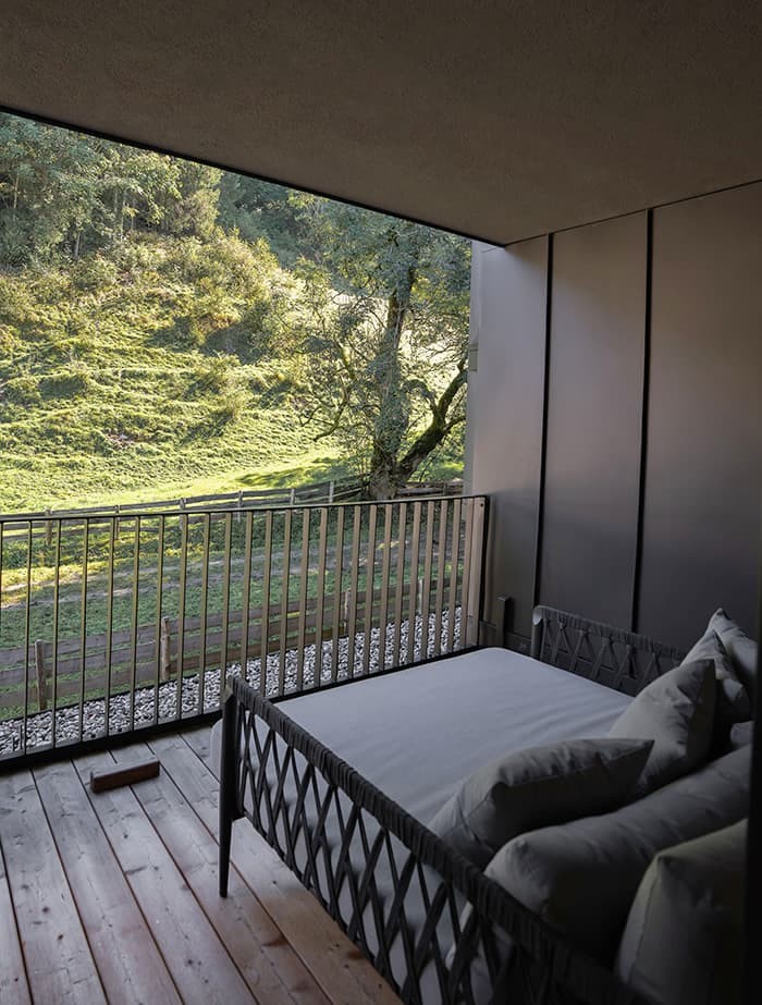 Daybed auf der Loggia im Apartment Exquisit