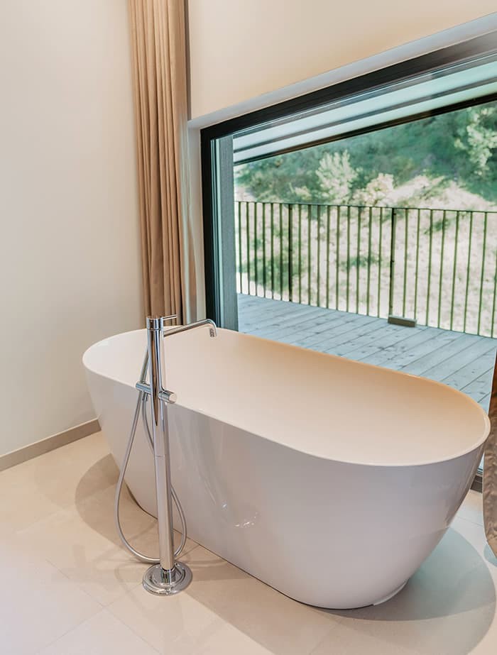 Badewanne im Apartment Rooftop